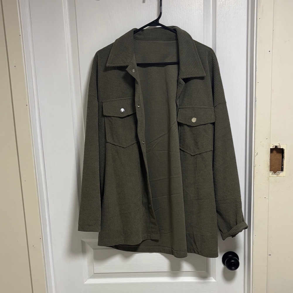 Olive Green Waffle Shirt